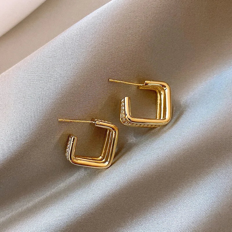 Square Gold Earrings