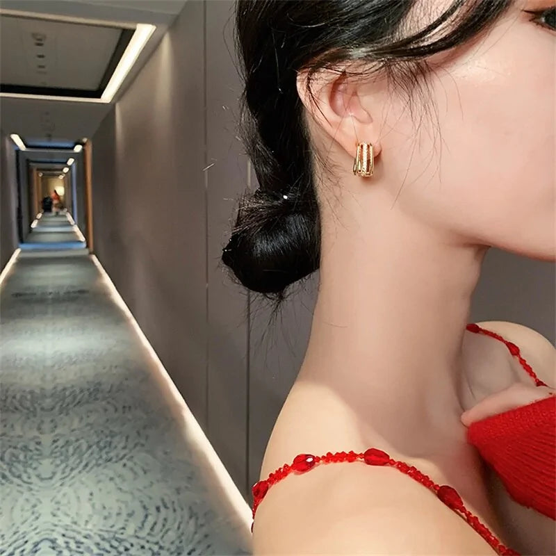 Square Gold Earrings
