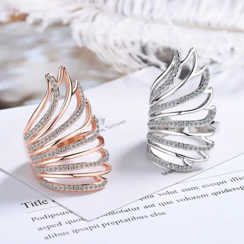 Diamond Angel Wings Ring