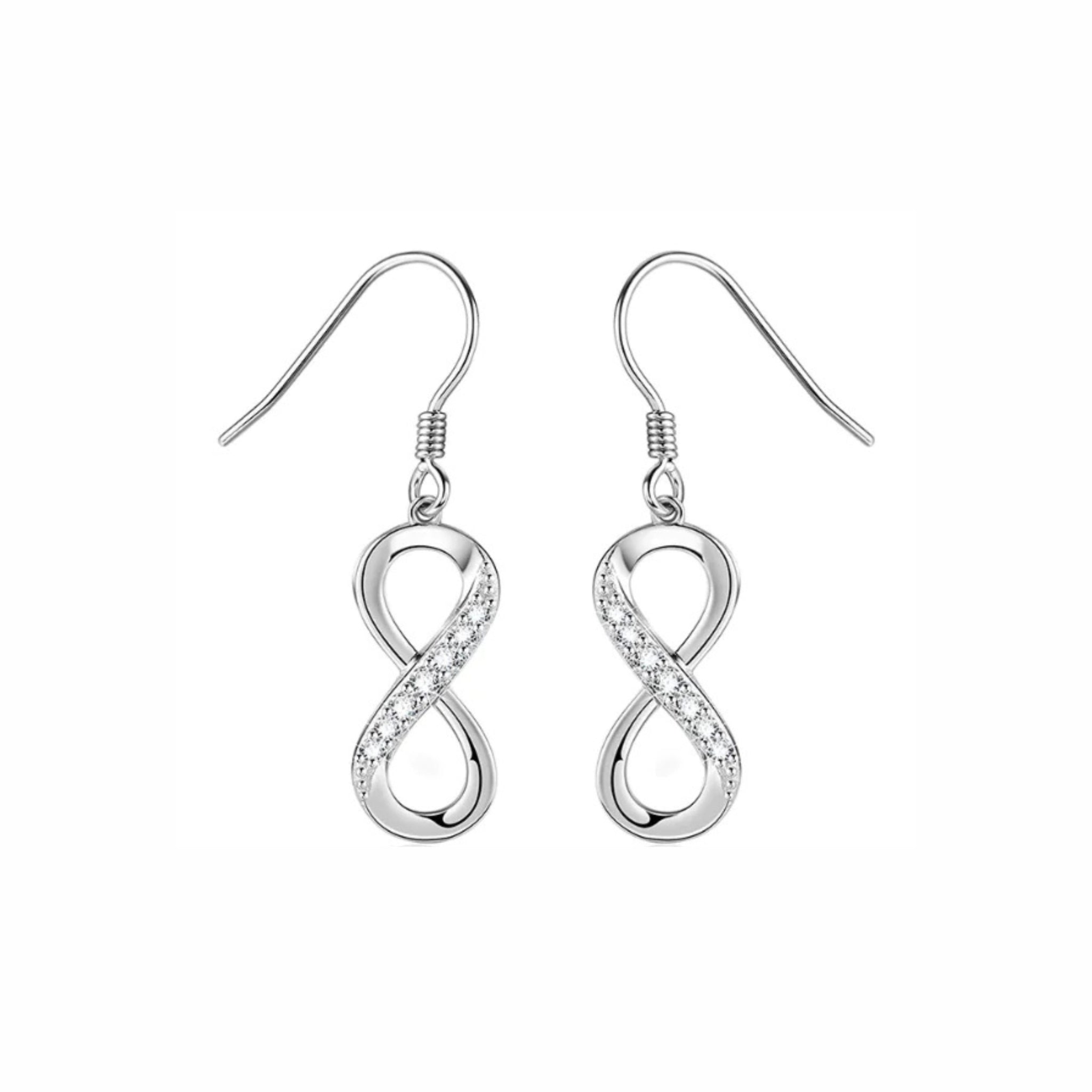 925 Sterling Silver Infinity Loop Earrings