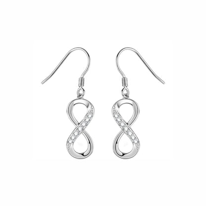 925 Sterling Silver Infinity Loop Earrings