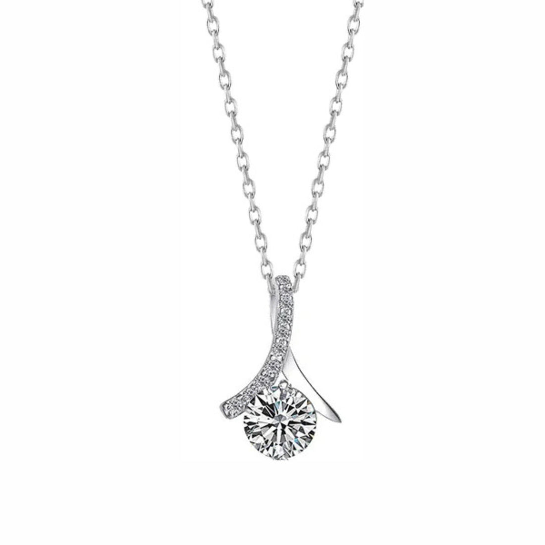 925 Sterling Silver Zircon Pendant Necklace