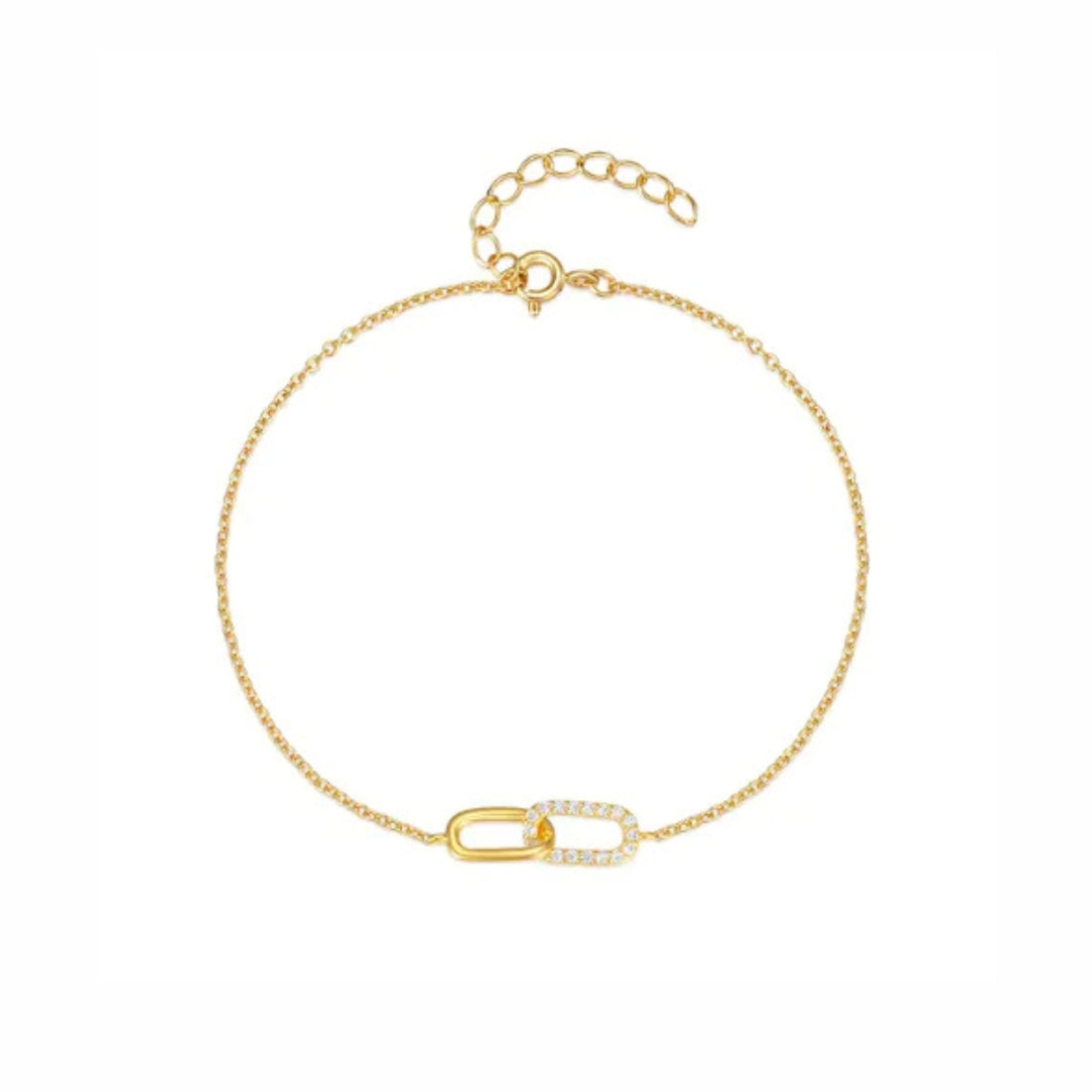 925 Sterling Silver Gold Plated Infinity Bracelet