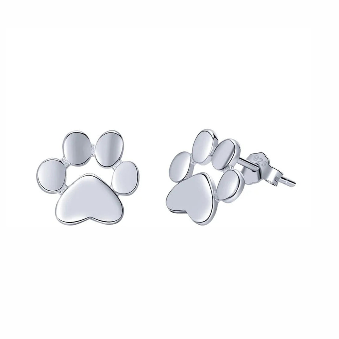 925 Sterling Silver Paw Earrings