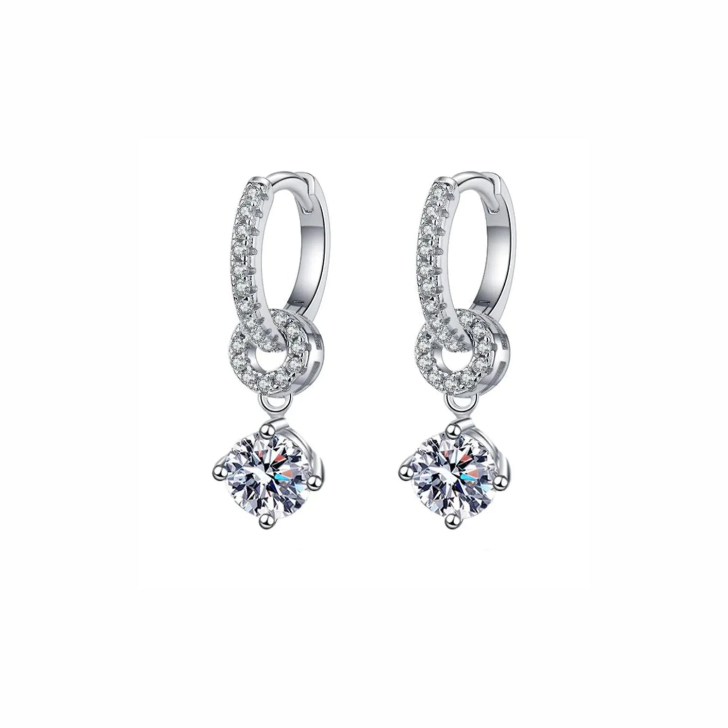 925 Sterling Silver Genuine Moissanite Earrings