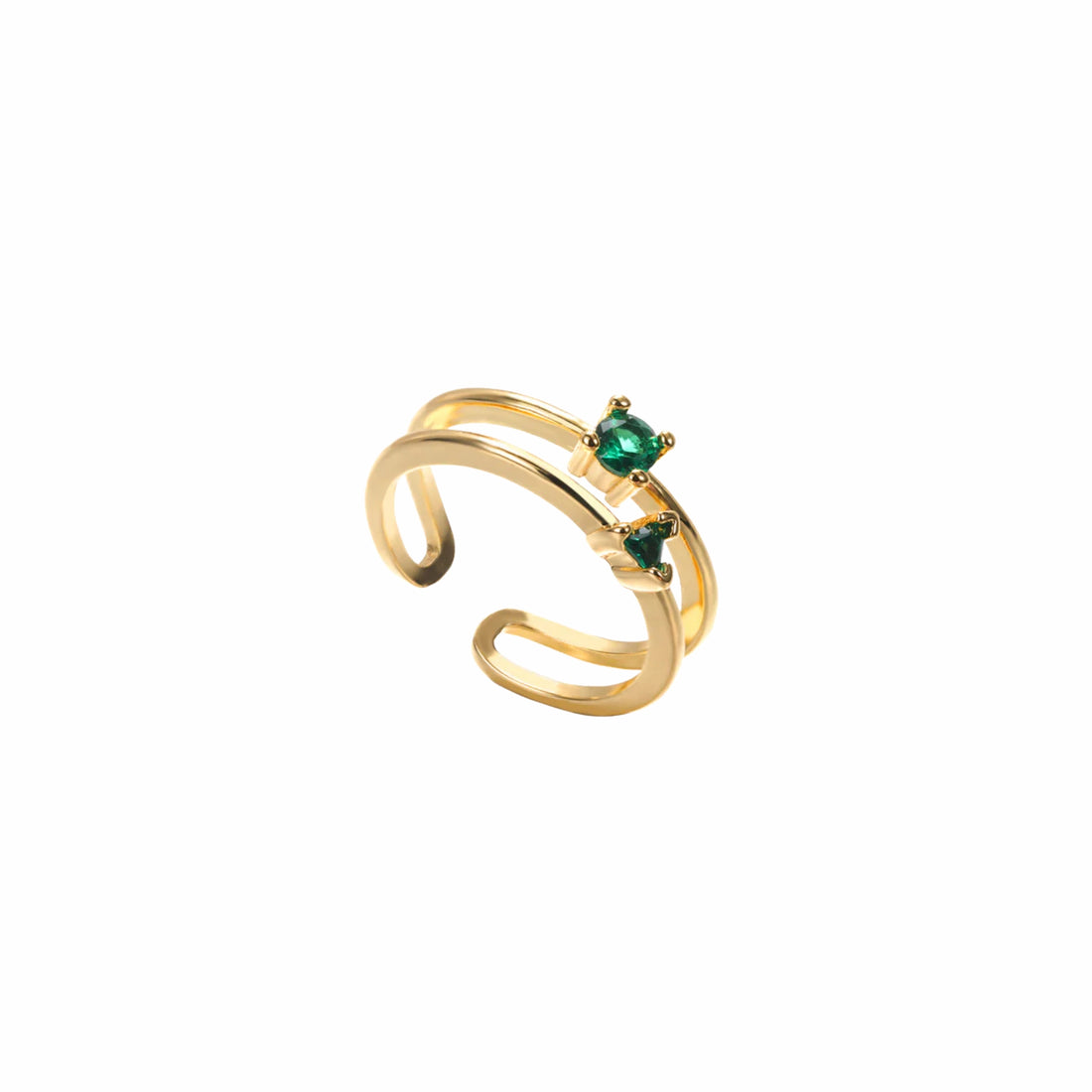 Green Zircon Gold Plated Ring