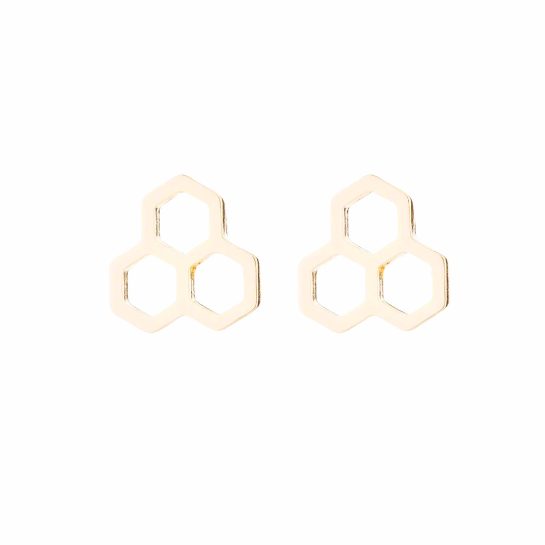 Triple Honeycomb Stud Earrings