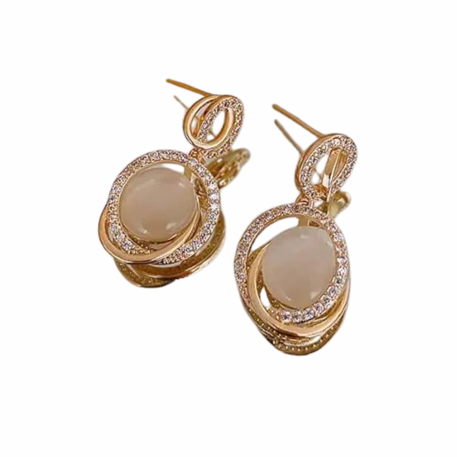 Circular Gold Drop Earrings