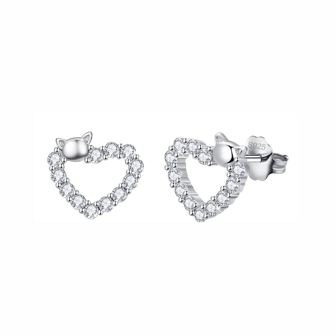 925 Sterling Silver Heart Earrings