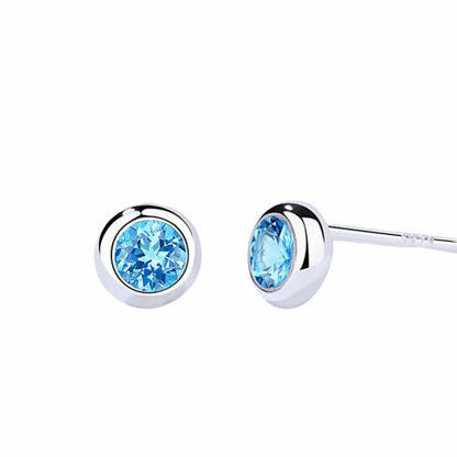 925 Sterling Silver Blue Crystal Earrings