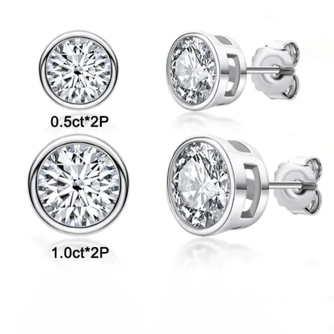 925 Sterling Silver Moissanite Earrings