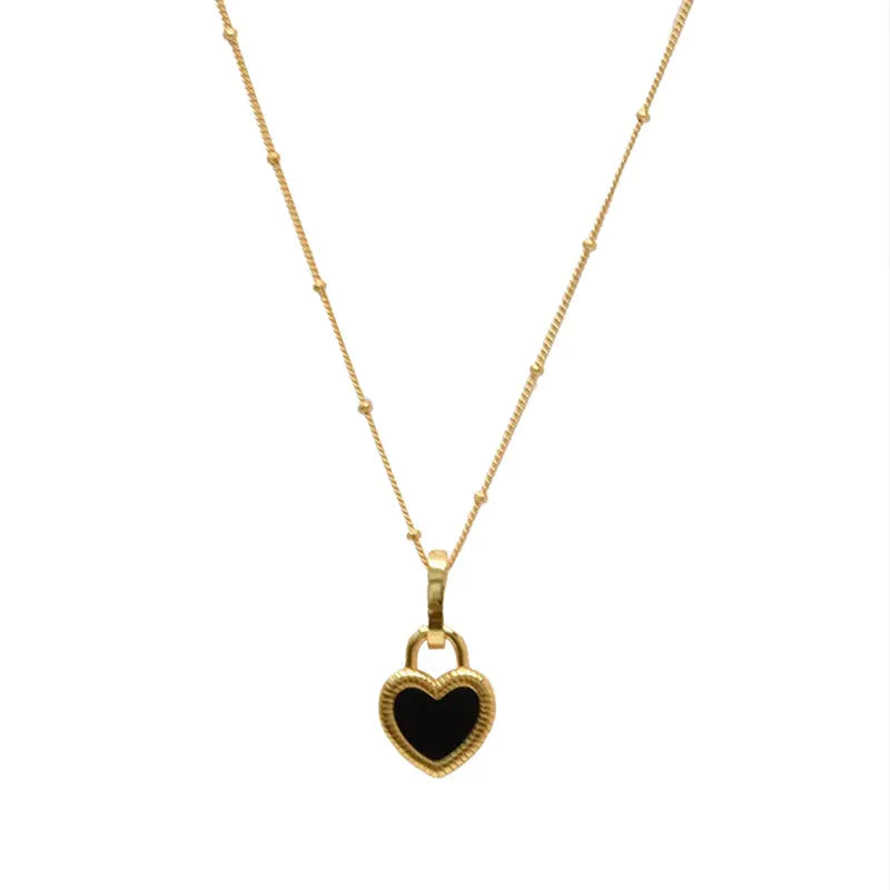 Double-Sided Heart Pendant Necklace