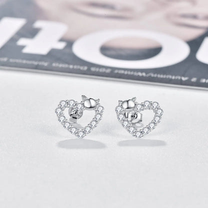 925 Sterling Silver Heart Earrings