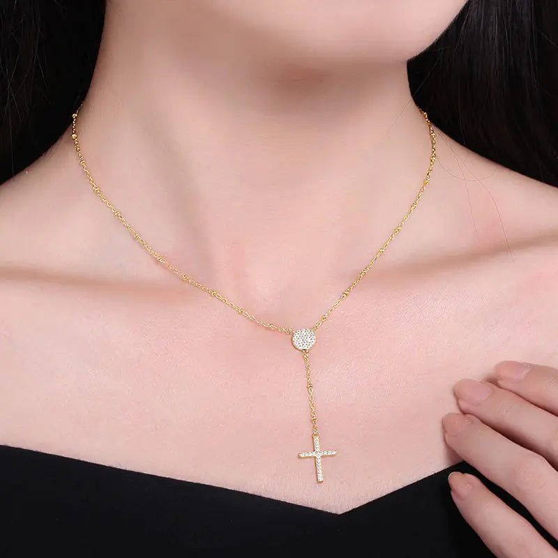 925 Sterling Silver Cross Pendant Necklace