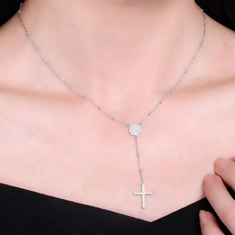 925 Sterling Silver Cross Pendant Necklace