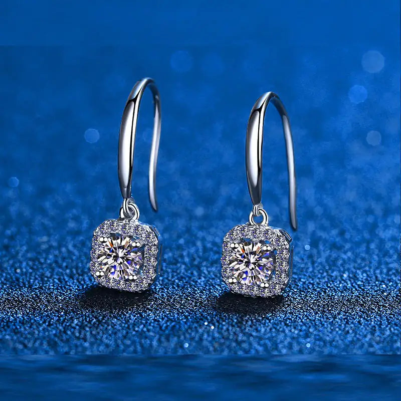 925 Sterling Silver Platinum Plated Earrings