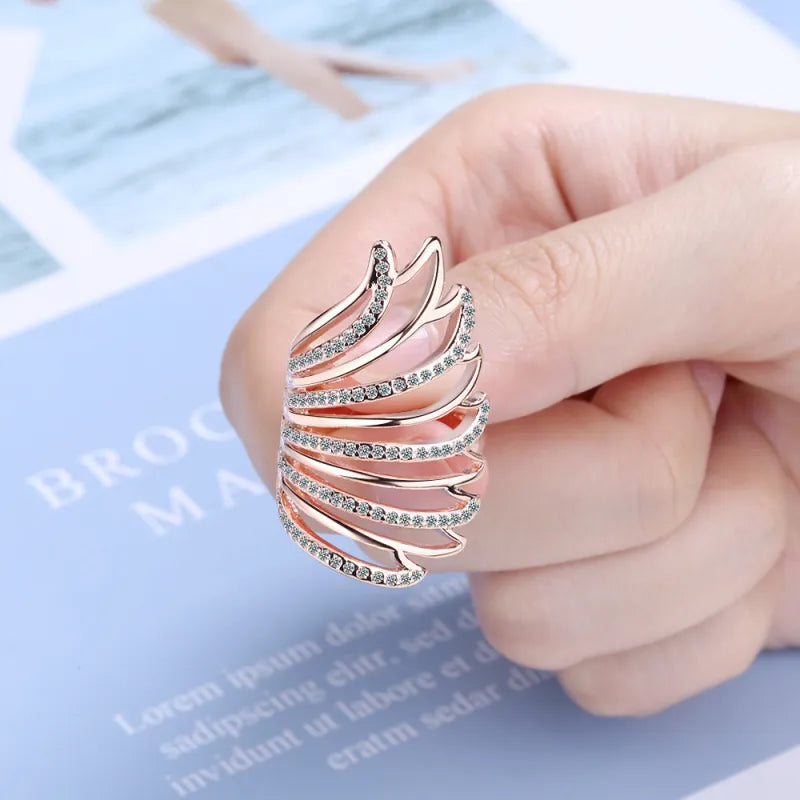 Diamond Angel Wings Ring