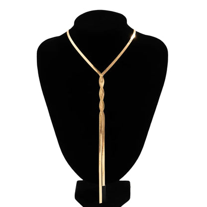 Flat Snake Long Necklace