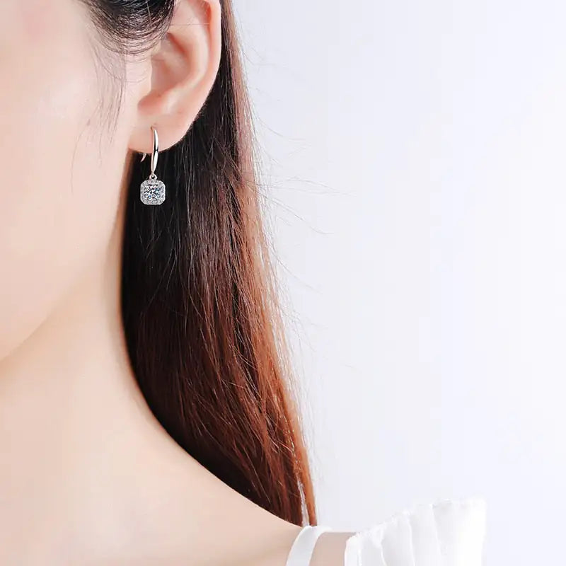 925 Sterling Silver Platinum Plated Earrings