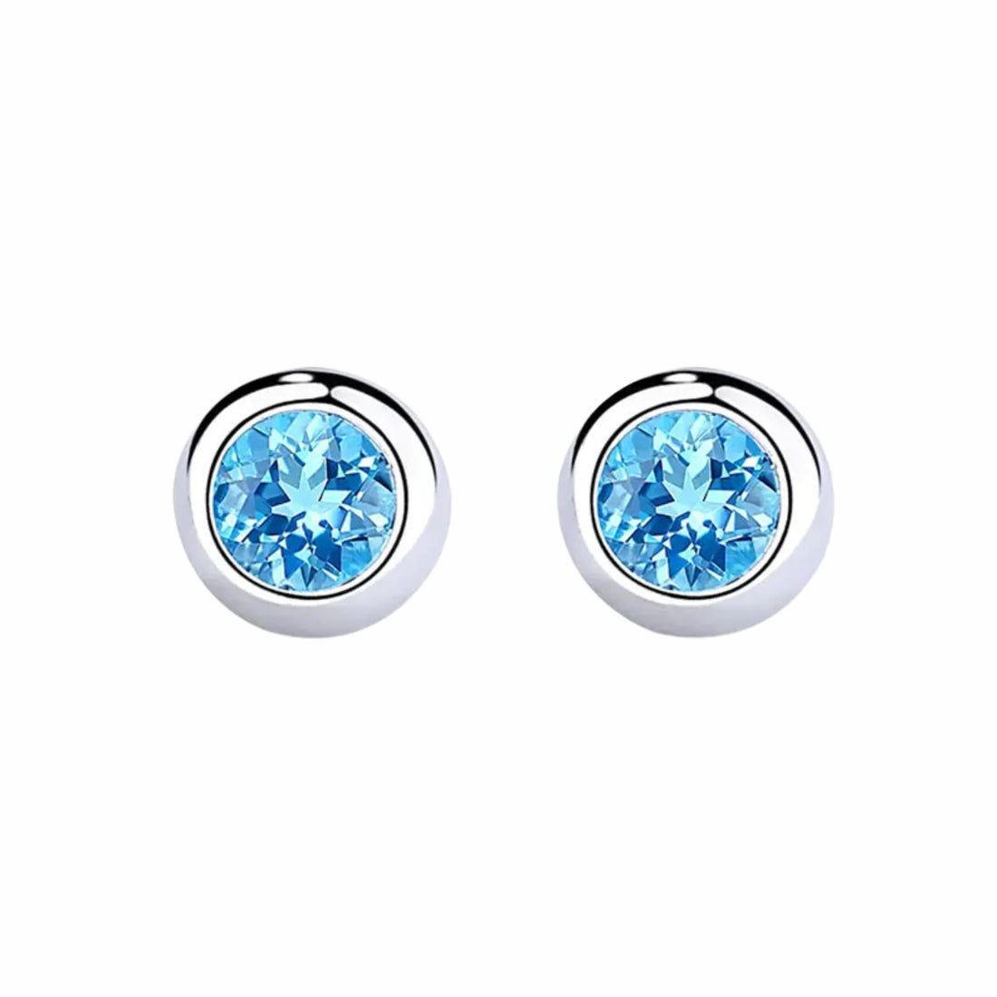 925 Sterling Silver Blue Crystal Earrings