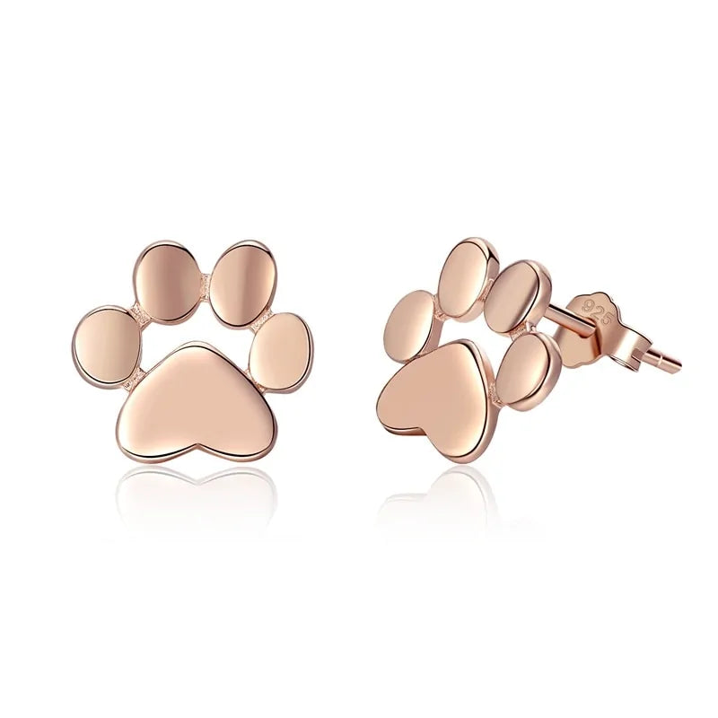 925 Sterling Silver Paw Earrings