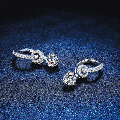 925 Sterling Silver Genuine Moissanite Earrings