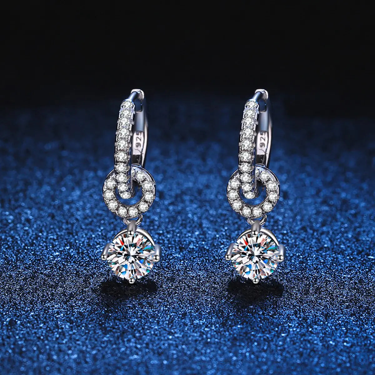 925 Sterling Silver Genuine Moissanite Earrings