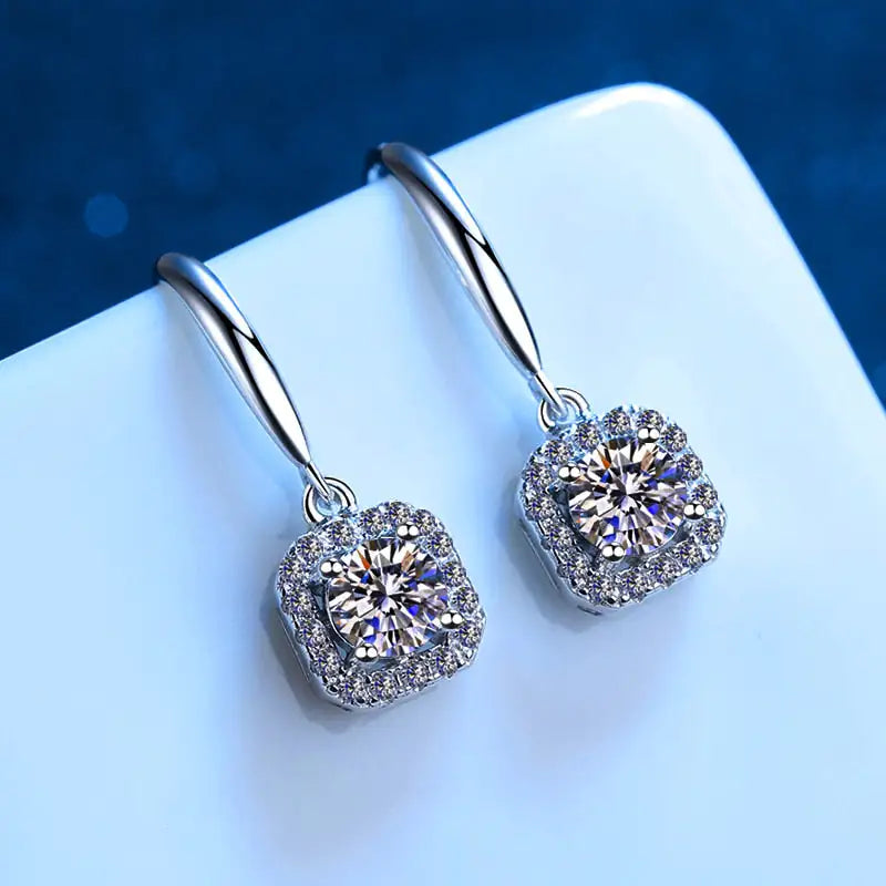 925 Sterling Silver Platinum Plated Earrings