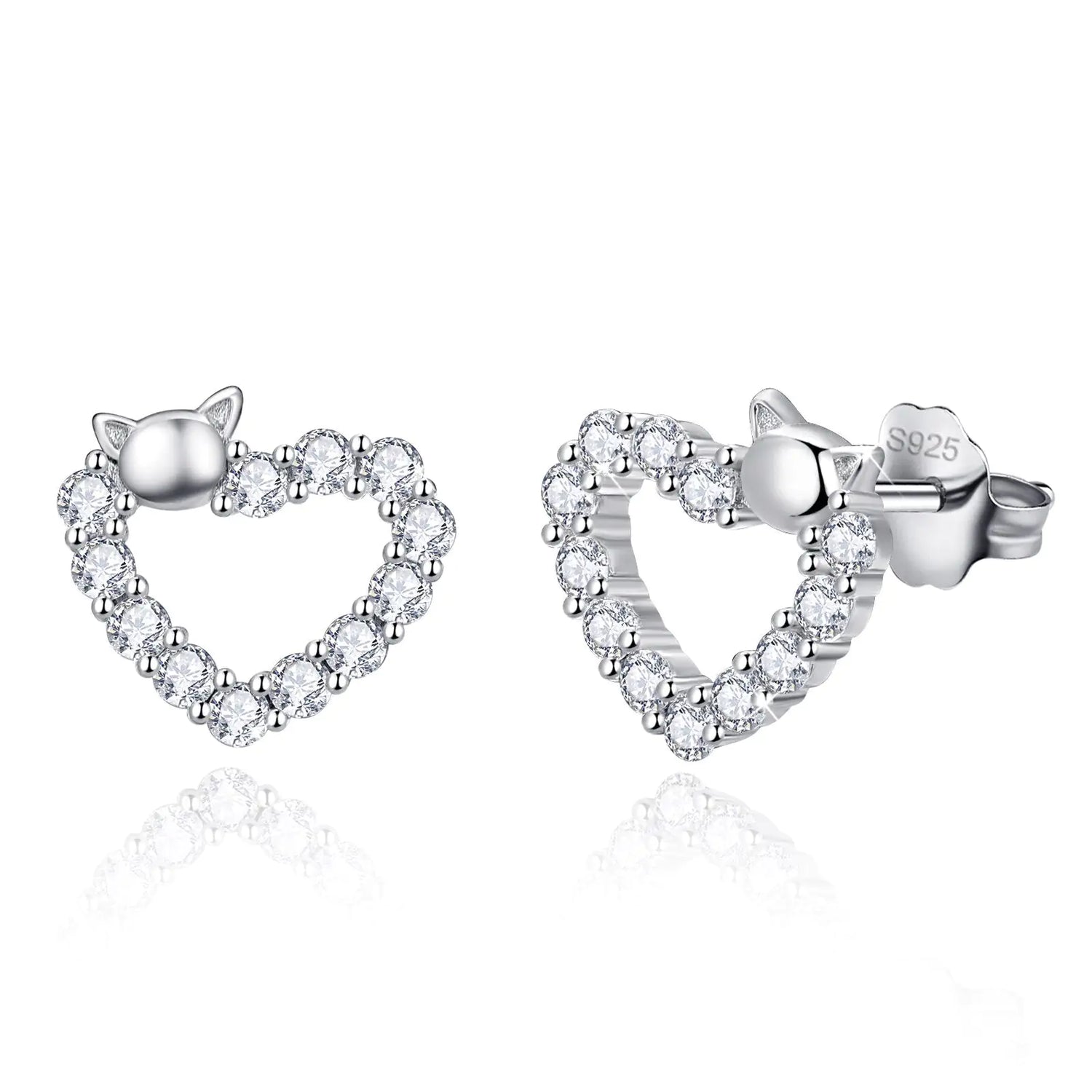 925 Sterling Silver Heart Earrings